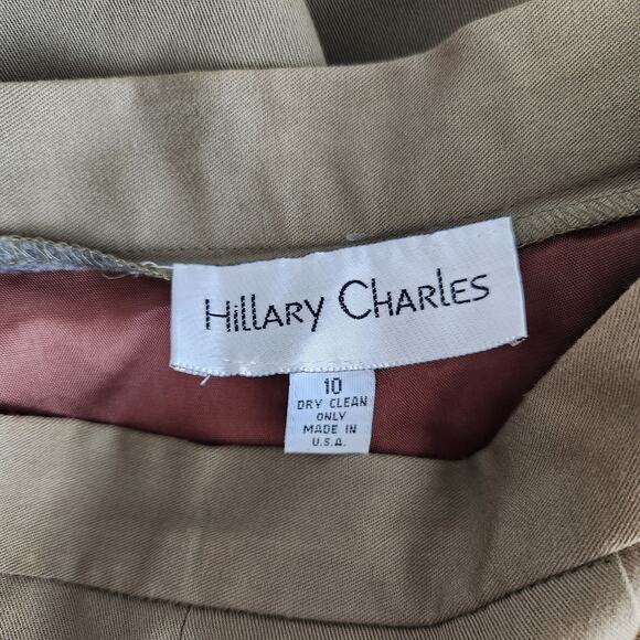 Vintage Hillary Charles High Waisted Trousers Straight Leg Khaki Pants 4 - Picture 2 of 10